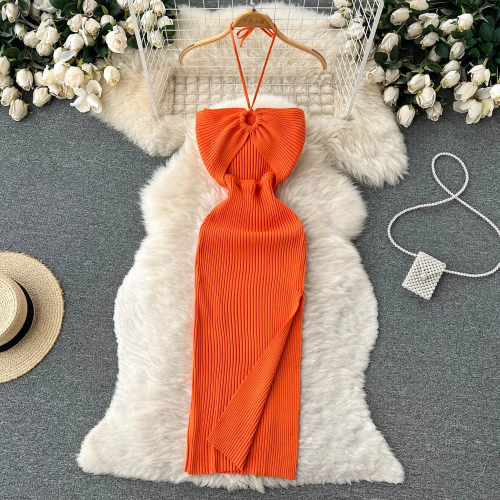 Split Knitted Summer Dress